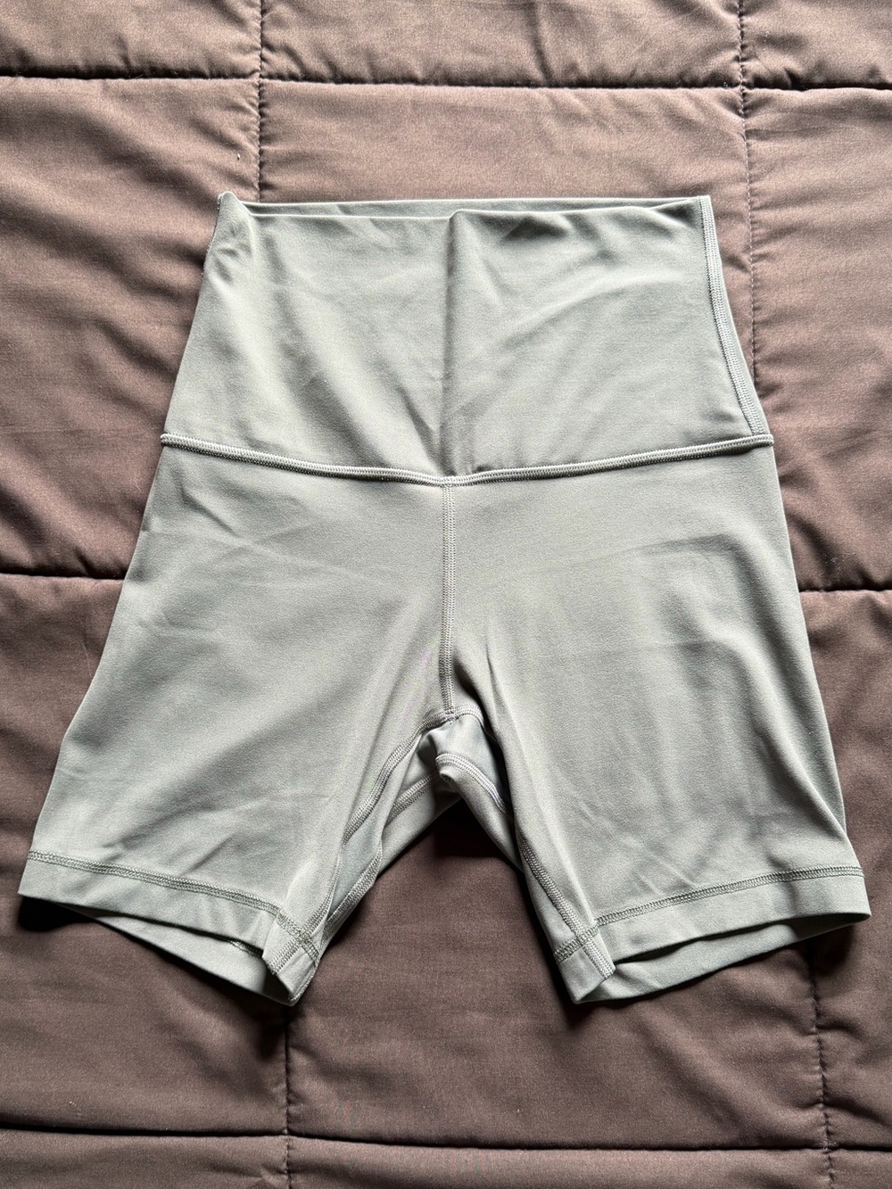 lululemon Align Super High Rise 10” Shorts in Gray Sage